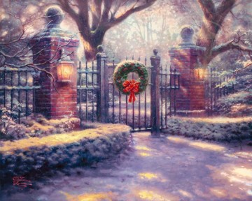 Porte de Noël Thomas Kinkade Peinture à l'huile